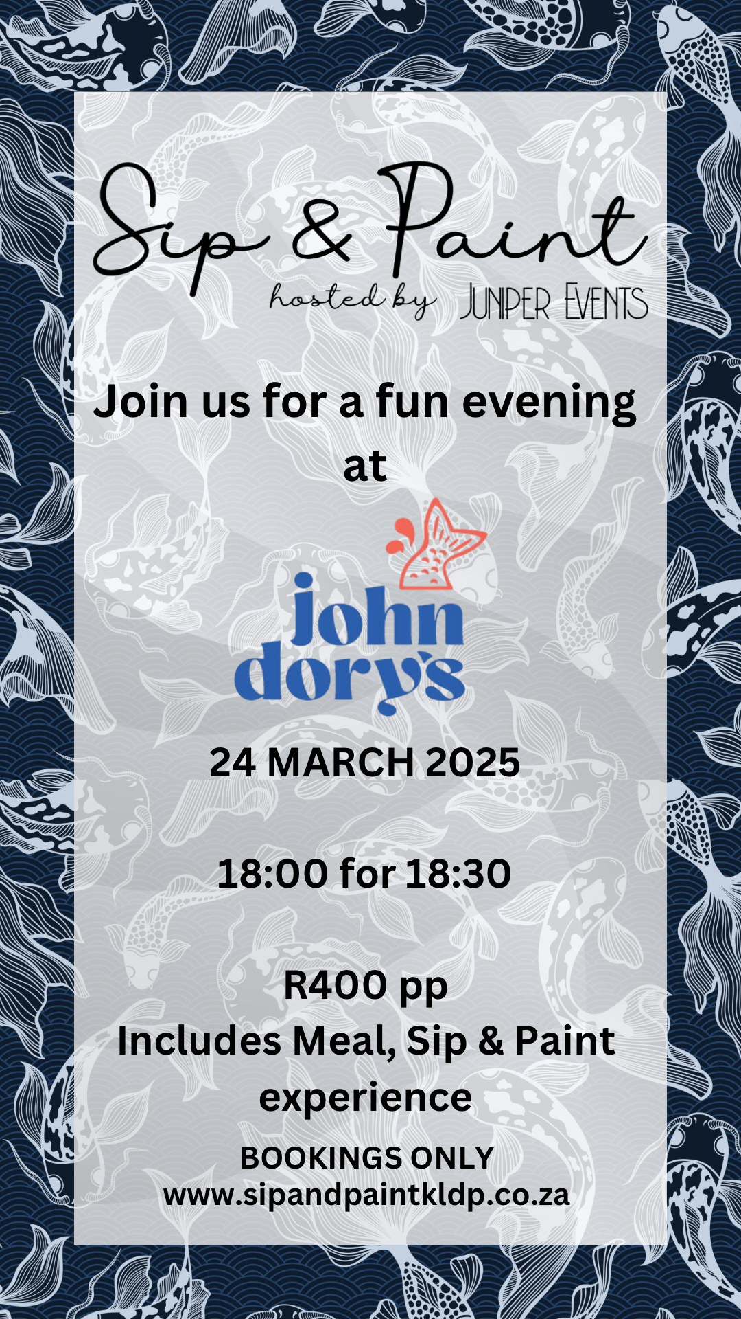 Sip & Paint Art Event - John Dory's 24 MARCH